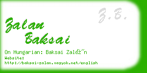 zalan baksai business card